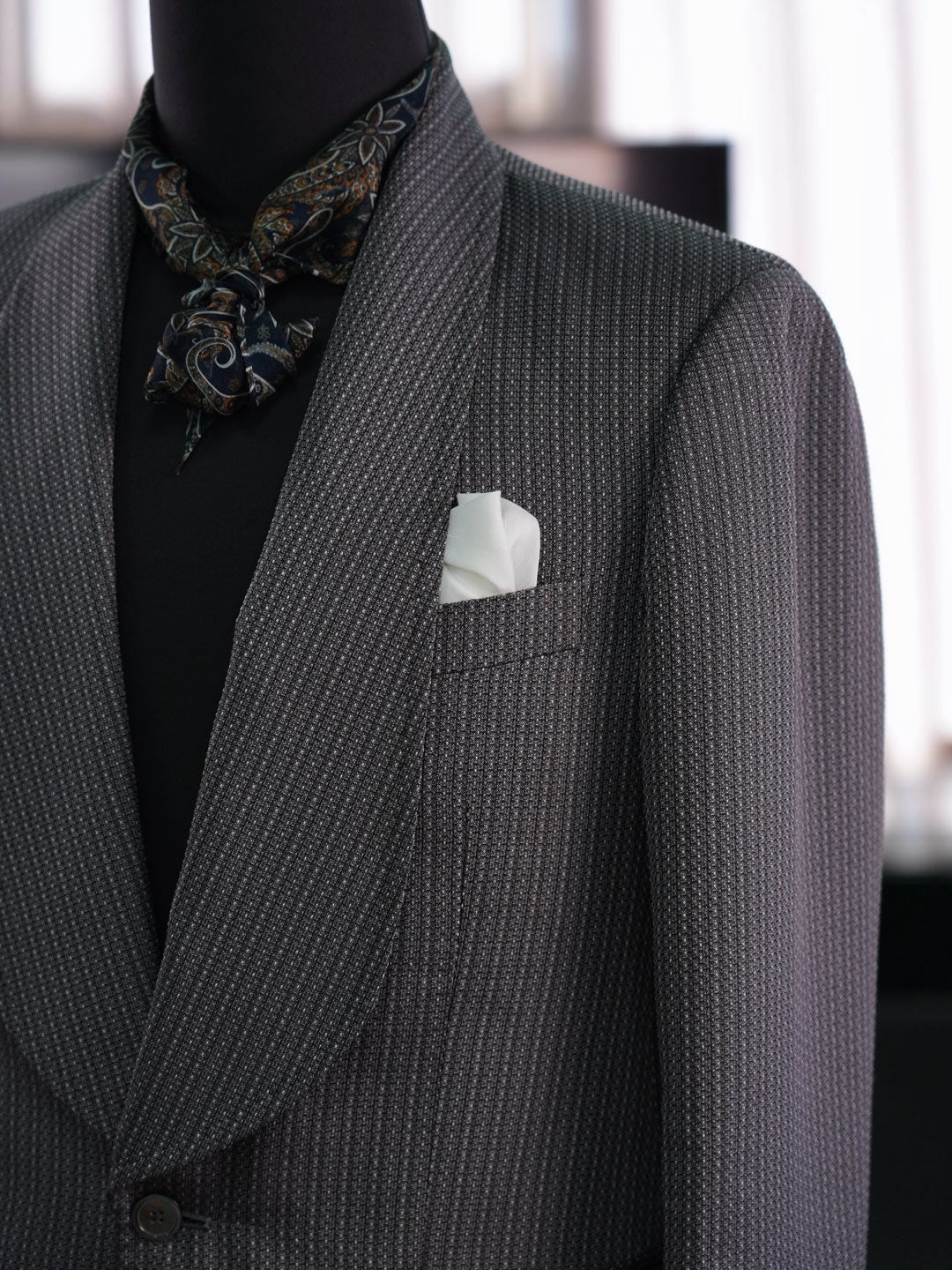 Shawl Collar Woven Texture Suit