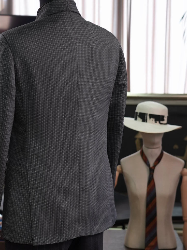 Shawl Collar Woven Texture Suit