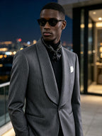 Shawl Collar Woven Texture Suit