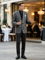 Shawl Collar Woven Texture Suit