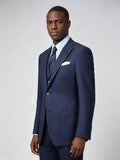 Navy Peak Lapel Blazer | 100% Italian Imported Wool Tailored Jacket, In-House Designer & Factory Direct