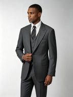 Grey textured wool blazer
