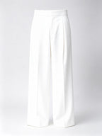 Luxury Single Pleat Hollywood Waist Wide Leg Dress Pants for Men Soft 26 Acetate 74 Polyester Fabric