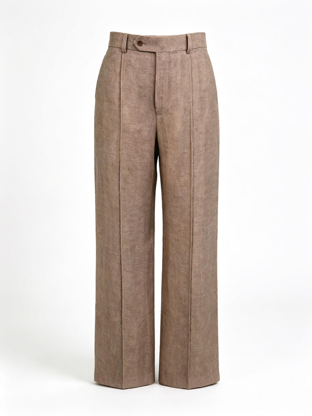 Men’s Coffee Brown 100% Linen Relaxed Straight‑Leg Trousers