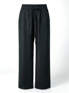 100% Linen Elastic Waist Wide‑Leg Casual Pants